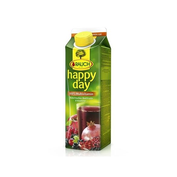 Gyümölcslé, 100%, 1 l, RAUCH "Happy day", piros multivitamin