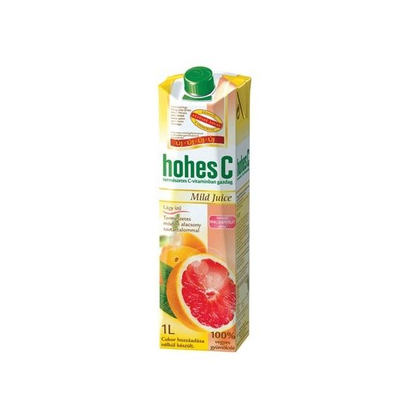 Gyümölcslé, 100%, 1 l, HOHES C "Mild Juice", pink grapefruit