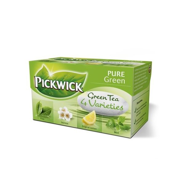 Zöld tea, 20x2 g, PICKWICK "Zöld tea Variációk", citrom, jázmin, earl grey, borsmenta