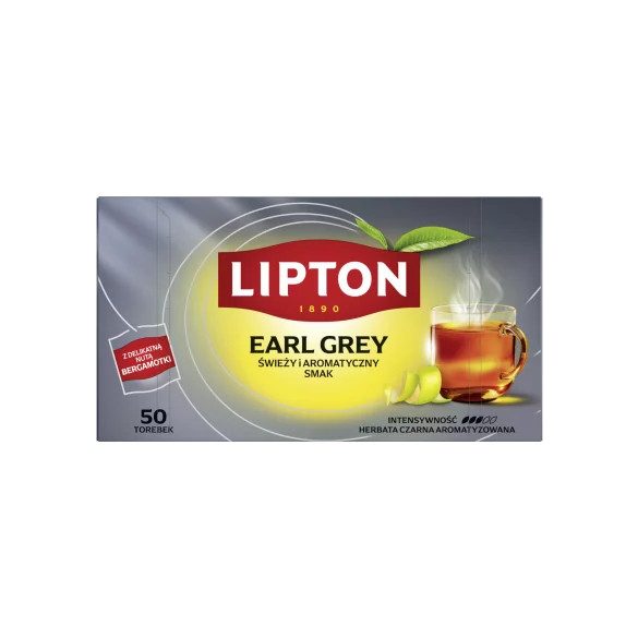 Fekete tea, 50x1,5 g, LIPTON "Earl grey" bergamot ízesített