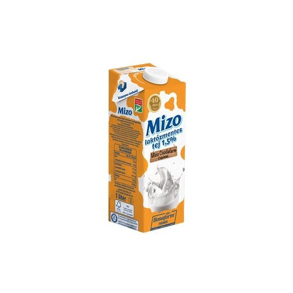 Tartós tej, dobozos, laktózmentes, 1 l, MIZO (12 db/karton)