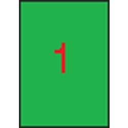   Etikett, 210x297 mm, színes, APLI, neon zöld, 20 etikett/csomag