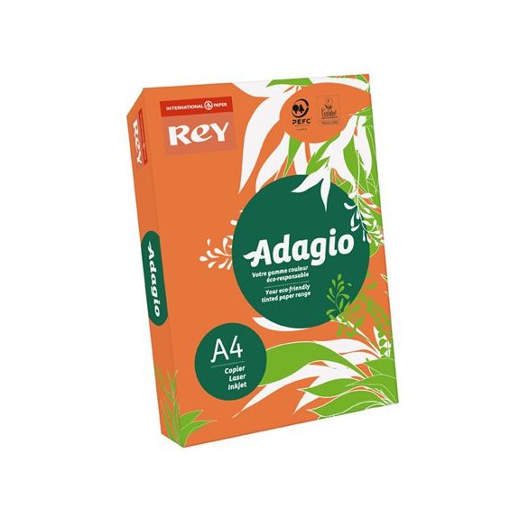 Másolópapír, színes, A4, 80 g, REY "Adagio", intenzív narancssárga