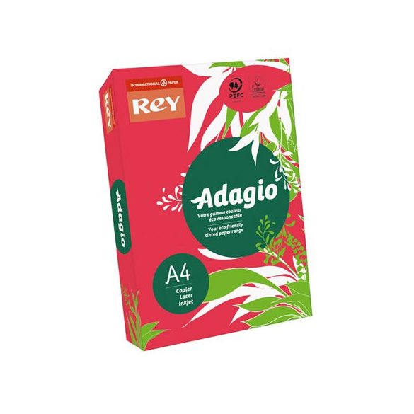 Másolópapír, színes, A4, 80 g, REY "Adagio", intenzív piros
