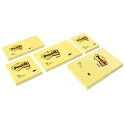   Öntapadó jegyzettömb, 38x51 mm, 100 lap, 3M POSTIT, sárga 3 tömb/csomag