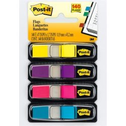   Jelölőcímke, műanyag, 4x35 lap, 12x44 mm, 3M POSTIT, vegyes
