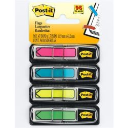   Jelölőcímke, műanyag, 5x20 lap, 11,9x43,2 mm, nyíl, 3M POSTIT, vegyes