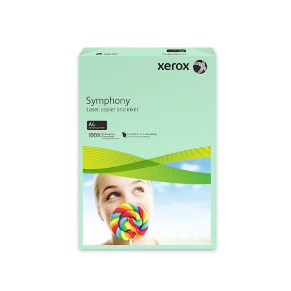 Másolópapír, színes, A4, 80 g, XEROX "Symphony", zöld (közép)