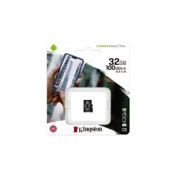   Memóriakártya, microSDHC, 32GB, CL10/UHS-I/U1/V10/A1, KINGSTON "Canvas Select Plus"