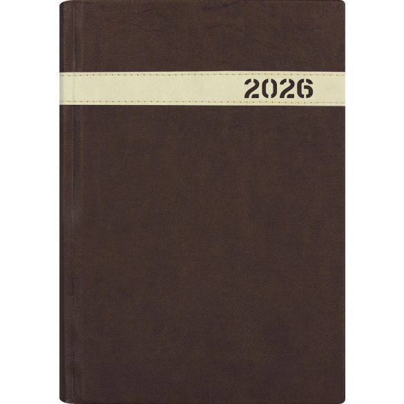 Naptár, tervező, A5, napi, DAYLINER, "The Boss", barna