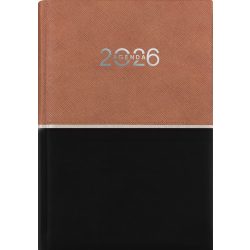   Naptár, tervező, A5, napi, DAYLINER "Contrast", barna-fekete