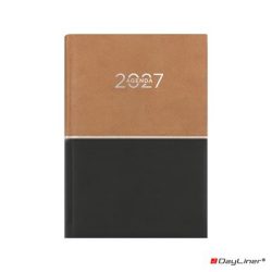   Naptár, tervező, A5, napi, DAYLINER "Contrast", barna-fekete