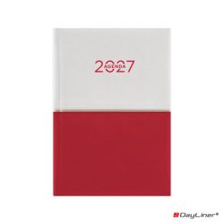   Naptár, tervező, A5, napi, DAYLINER "Contrast", fehér-piros