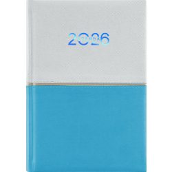   Naptár, tervező, A5, napi, DAYLINER "Contrast", fehér-világoskék
