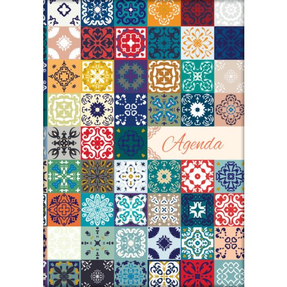 Naptár, tervező, A5, heti, DAYLINER, "Colors", Mosaic