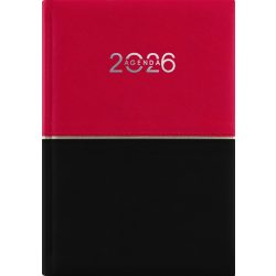   Naptár, tervező, A5, napi, DAYLINER "Contrast", piros-fekete