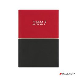   Naptár, tervező, A5, napi, DAYLINER "Contrast", piros-fekete