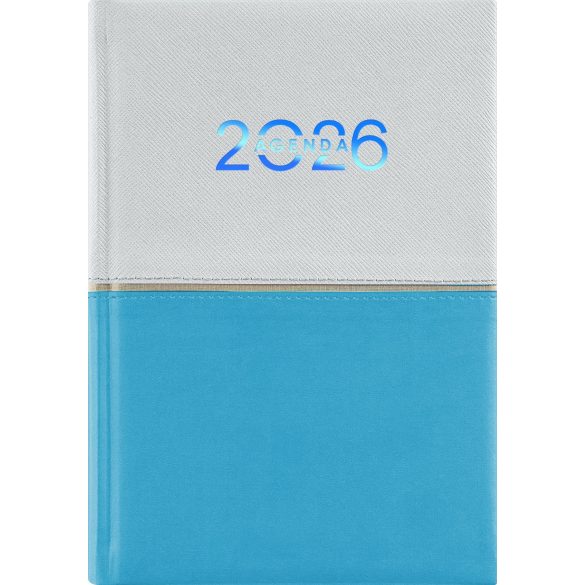 Naptár, tervező, B6, heti, DAYLINER "Contrast", fehér-világoskék