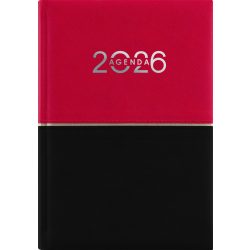   Naptár, tervező, B6, heti, DAYLINER "Contrast", piros-fekete