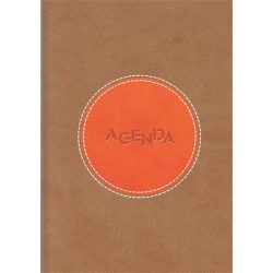   Naptár, tervező, A5, napi, DAYLINER "Central", barna-narancs