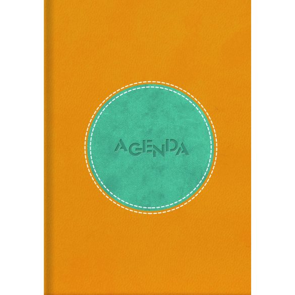 Naptár, tervező, A5, napi, DAYLINER "Central", sárga-türkiz