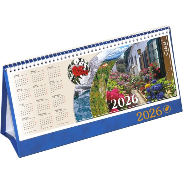 Naptár, asztali, álló, CSÍZIÓ, "Öko", kék