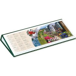 Naptár, asztali, fekvő, CSÍZIÓ "Öko", zöld