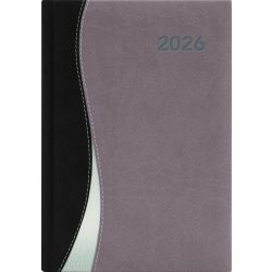   Naptár, tervező, A5, napi, DAYLINER, "Dubai", fekete-szürke