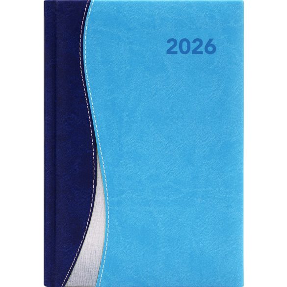 Naptár, tervező, A5, napi, DAYLINER, "Dubai", kék-világoskék