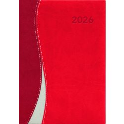   Naptár, tervező, A5, napi, DAYLINER "Dubai", piros-piros