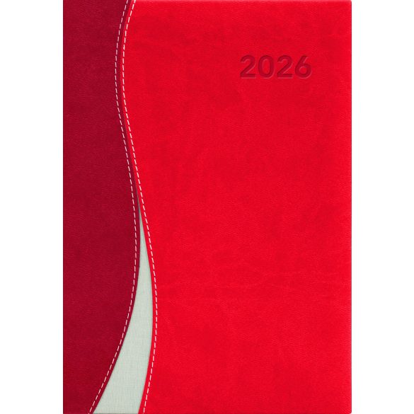 Naptár, tervező, A5, napi, DAYLINER "Dubai", piros-piros