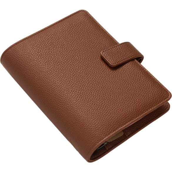 Kalendárium, gyűrűs, betétlapokkal, personal méret, FILOFAX "Camden", mokka