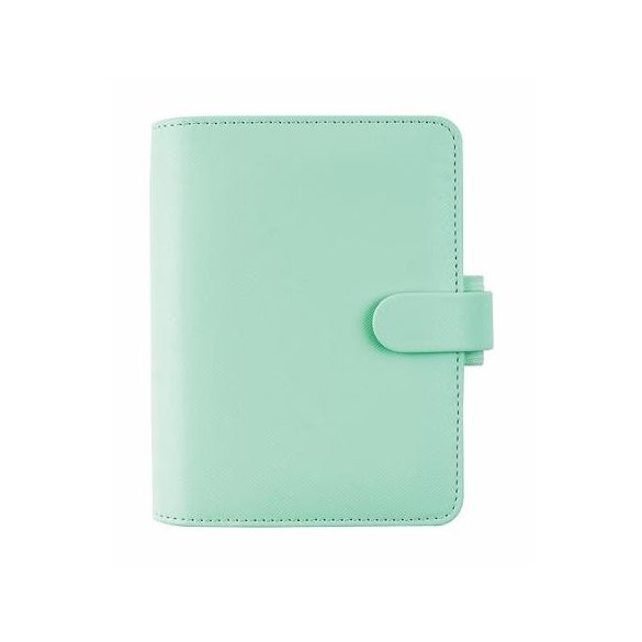 Kalendárium, gyűrűs, betétlapokkal, pocket méret, FILOFAX "Saffiano", menta