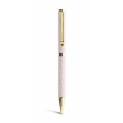   Golyóstoll, 0,8 mm, arany színű klip, rózsaszín tolltest, FILOFAX "Confetti", kék
