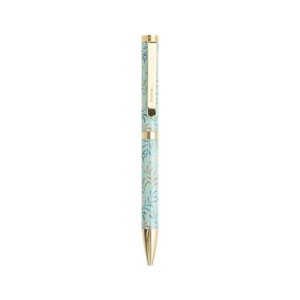Golyóstoll, 1,0 mm, arany színű klip, menta színű tolltest, FILOFAX "Botanical", fekete