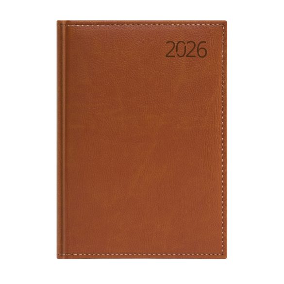 Naptár, tervező, A5, napi, műbőr, TOPTIMER, "Business", barna