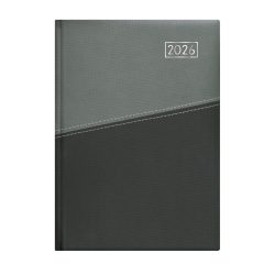   Naptár, tervező, A5, napi, TOPTIMER "Duplex", antracit-szürke