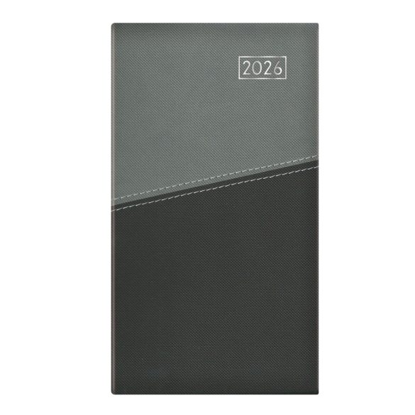 Zsebnaptár, álló elrendezésű, TOPTIMER "Duplex", szürke-antracit