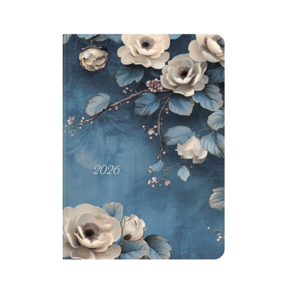 Naptár, tervező, B6, napi, TOPTIMER, "Joy", fehér rózsa