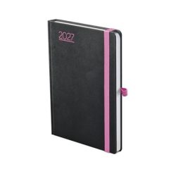   Naptár, tervező, B6, heti, TOPTIMER, "Nero", fekete-pink