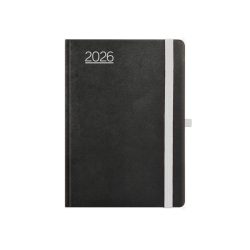   Naptár, tervező, B6, heti, TOPTIMER, "Nero", fekete-szürke