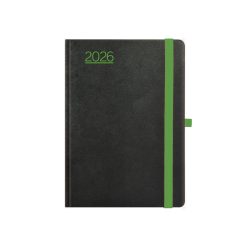   Naptár, tervező, B6, heti, TOPTIMER, "Nero", fekete-zöld