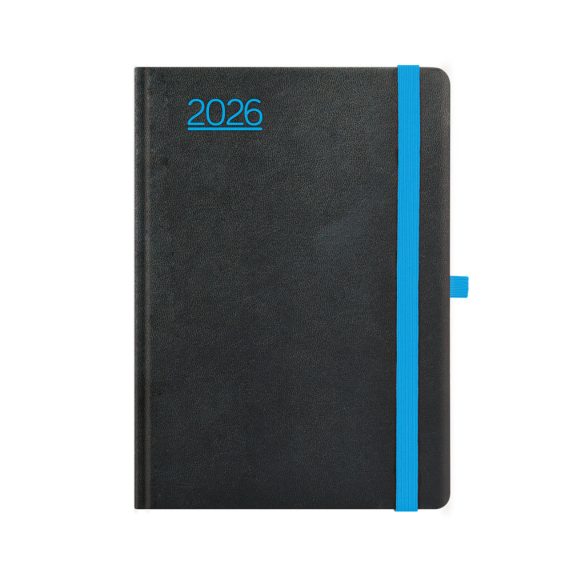 Naptár, tervező, A5, napi, TOPTIMER, "Nero", fekete-kék