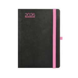   Naptár, tervező, A5, napi, TOPTIMER, "Nero", fekete-pink