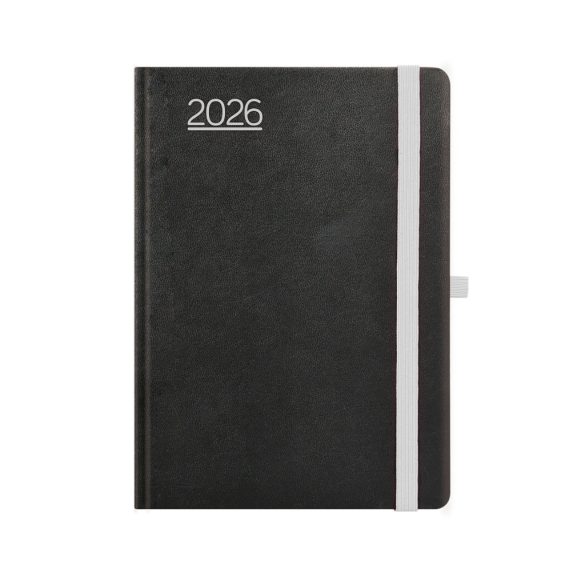 Naptár, tervező, A5, napi, TOPTIMER, "Nero", fekete-szürke