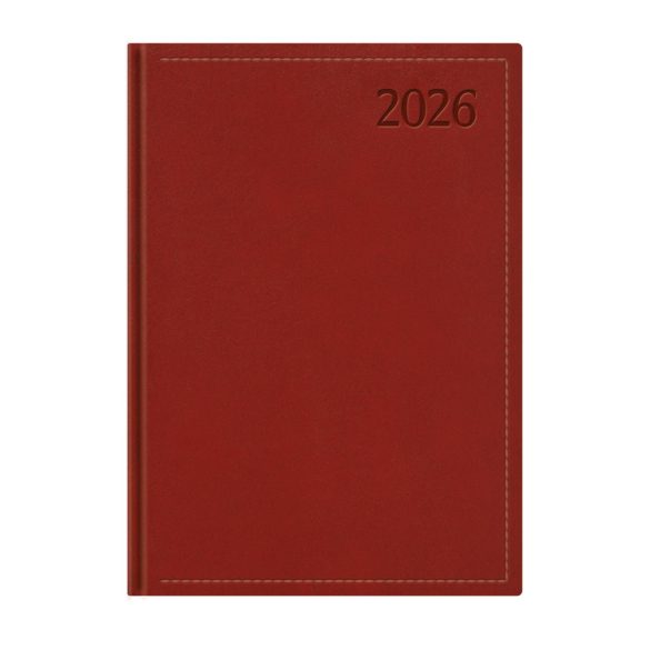 Naptár, tervező, B5, napi, TOPTIMER "Traditional", bordó