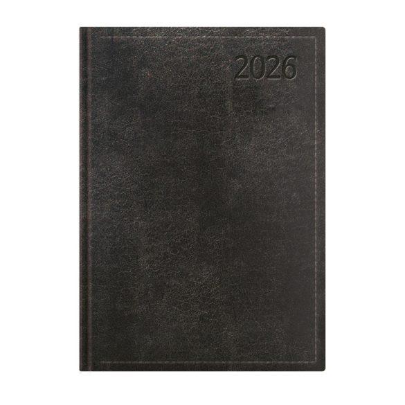 Naptár, tervező, B5, napi, TOPTIMER "Traditional", fekete