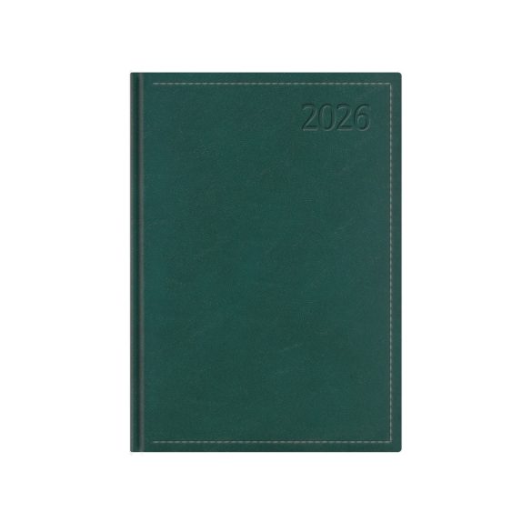 Naptár, tervező, A5, napi, TOPTIMER "Traditional", zöld
