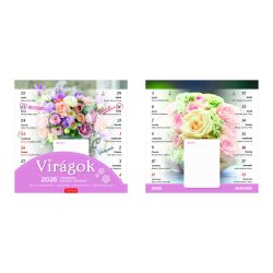 Naptár, fali, mágneses, kétheti, TOPTIMER, virágok