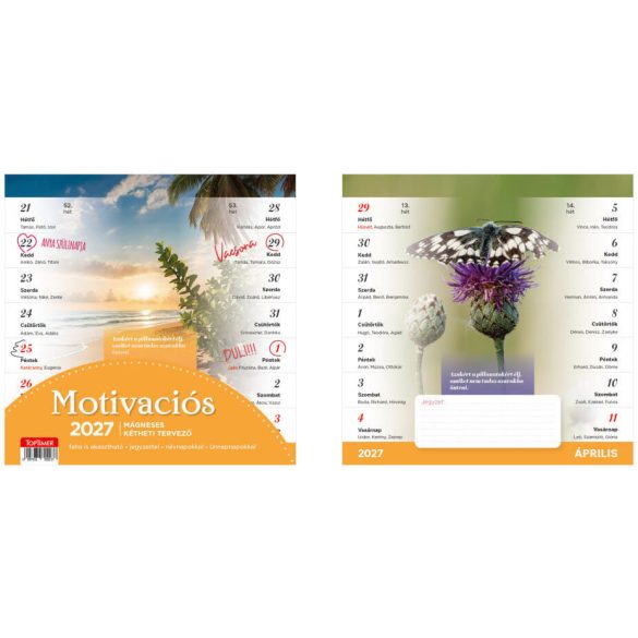 Naptár, fali, mágneses, kétheti, TOPTIMER, "Motivációs"
